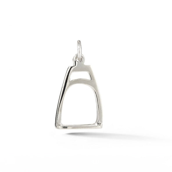 Small sterling silver stirrup charm pendant from our exclusive Equestrian Collection