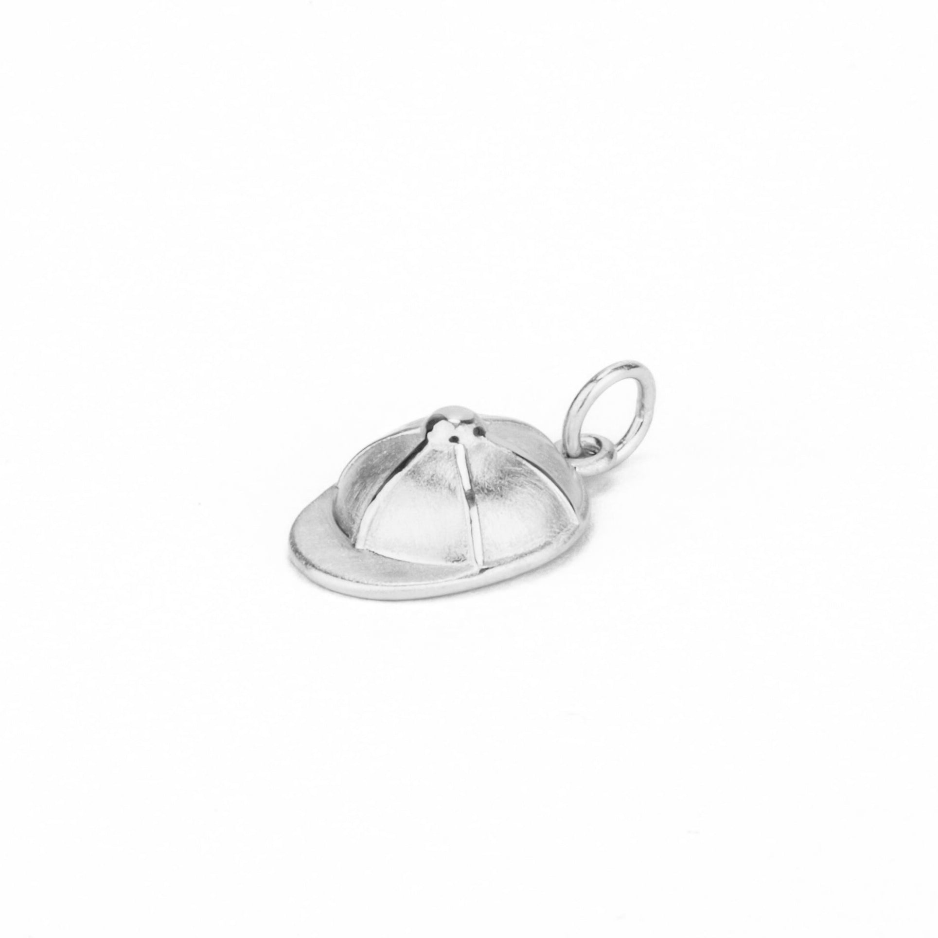 Sterling silver jockey cap charm with detailed crown and brim from our exclusive Equestrian Collection