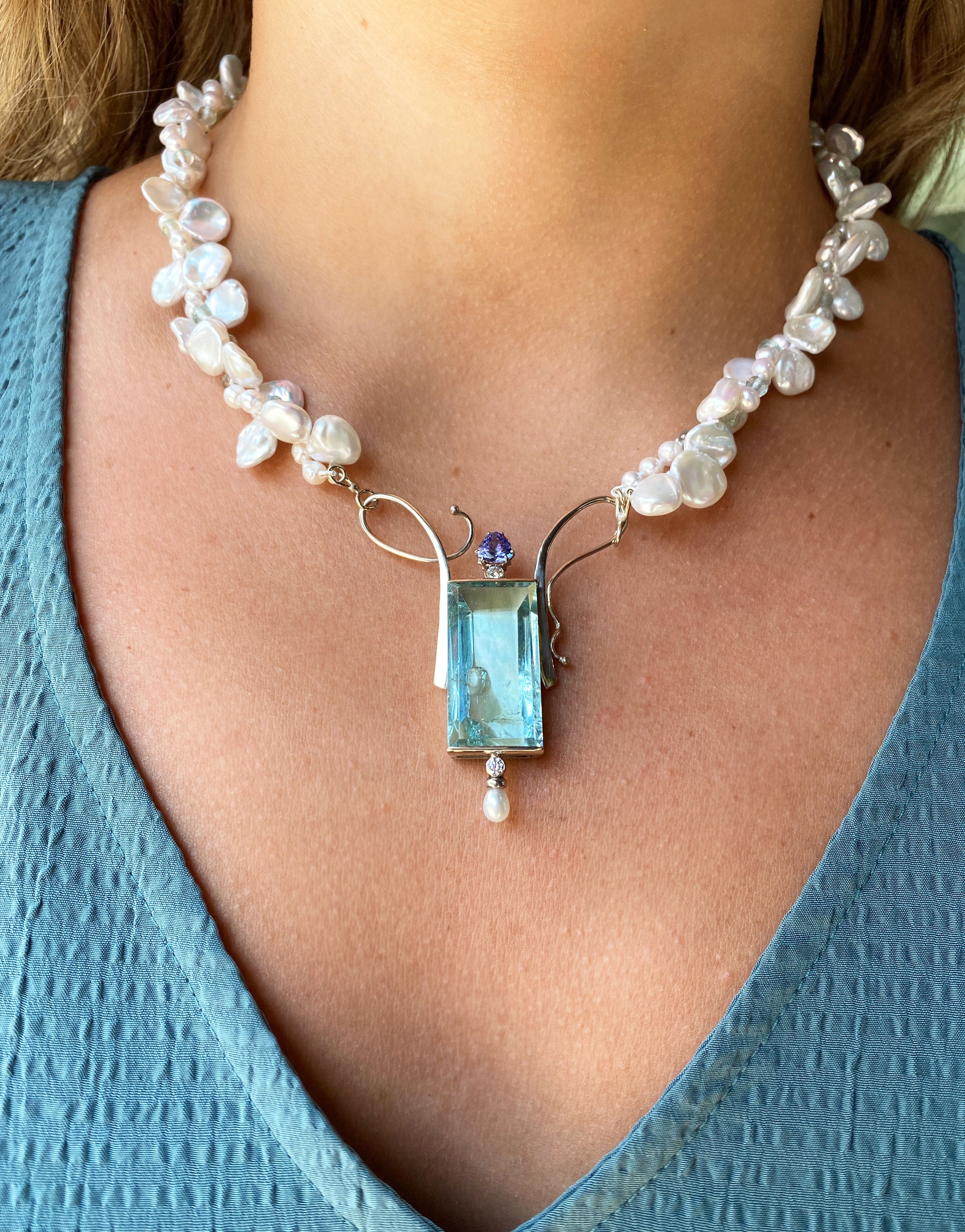 Aquamarine and Tanzanite Neckpiece