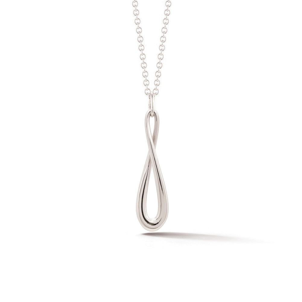 14k white gold infinity pendant necklace