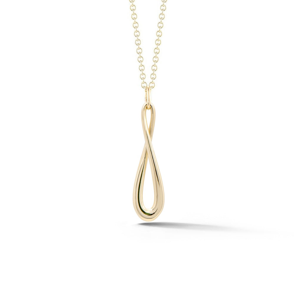 14k yellow gold infinity pendant necklace
