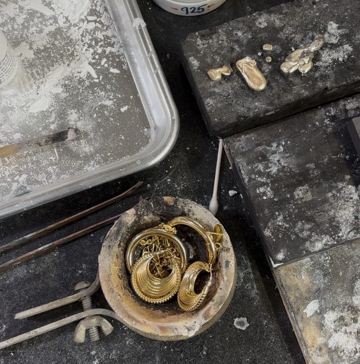 Melting scrap jewelry