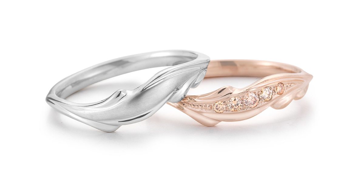 silver and rose gold rings