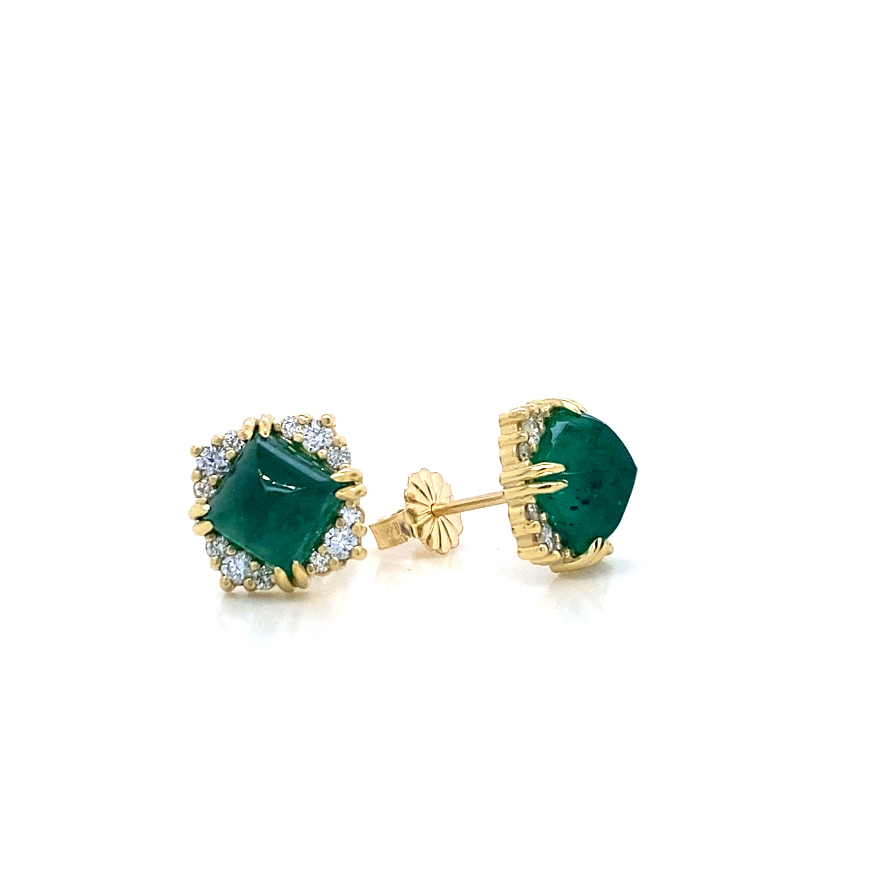 Sugarloaf Emerald and Diamond Earrings