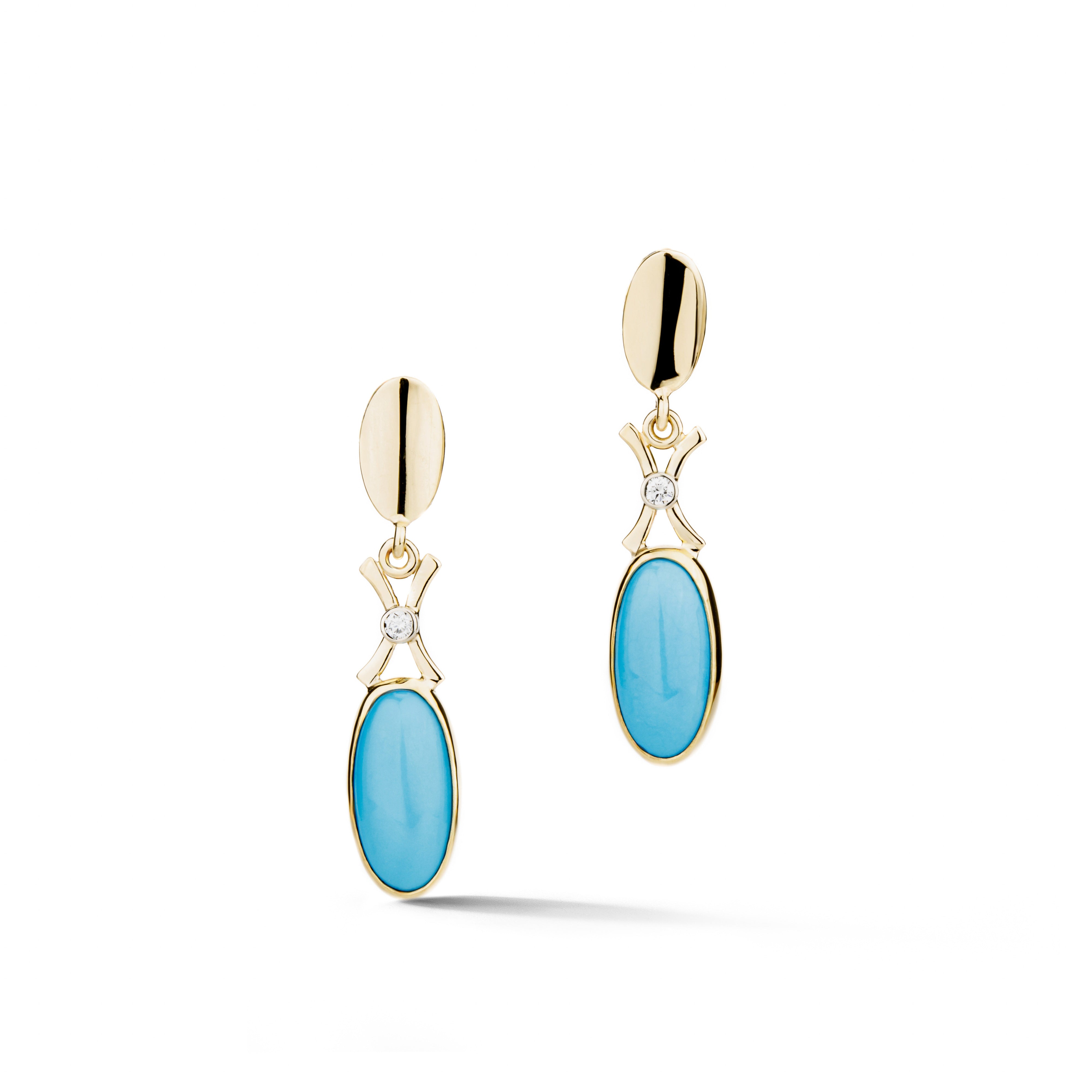Turquoise and Diamond Earrings