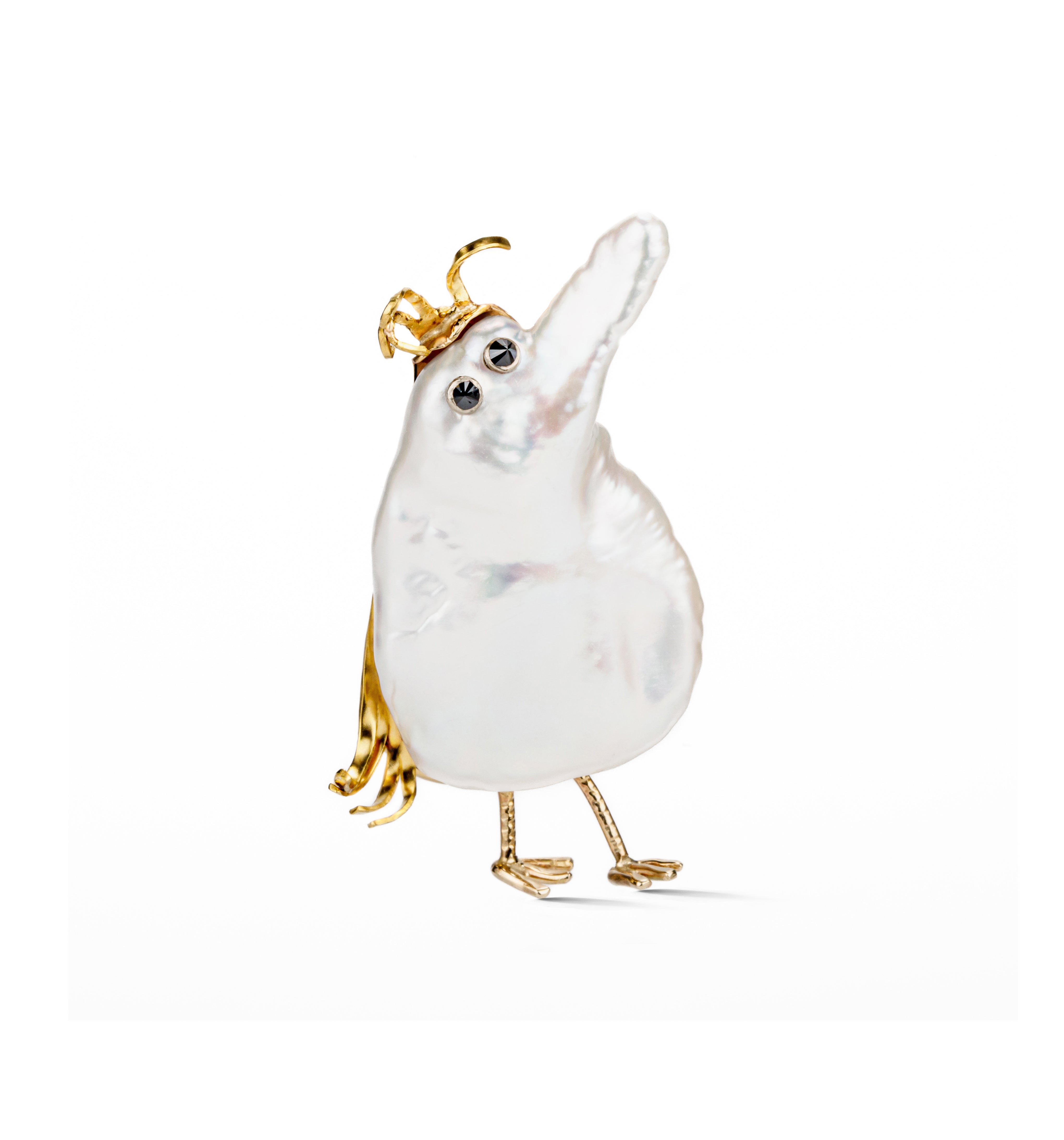 Goofy Bird Pearl Pin