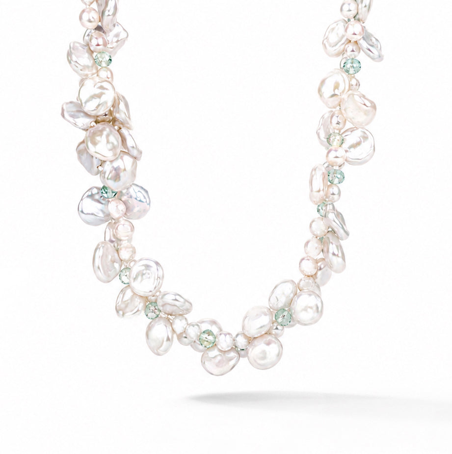 Pearl and Aquamarine necklace