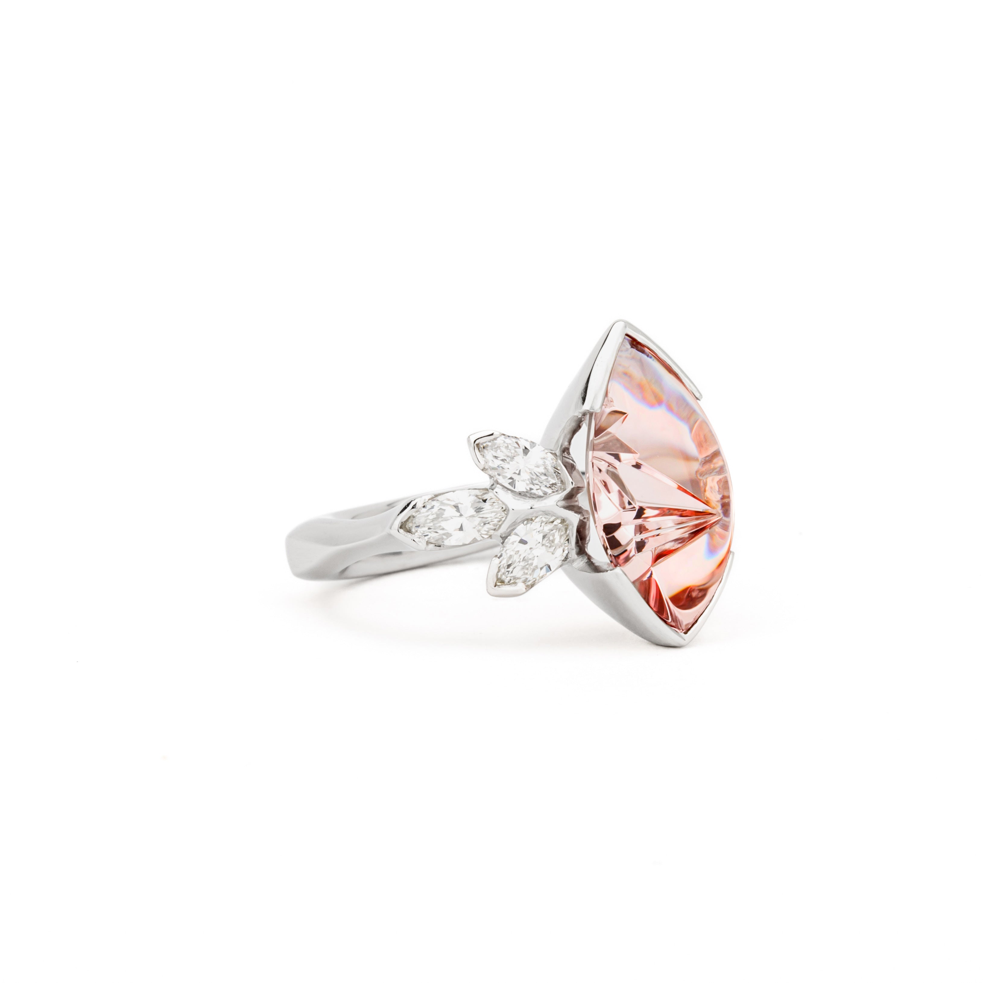 Kreis Cut Morganite Ring