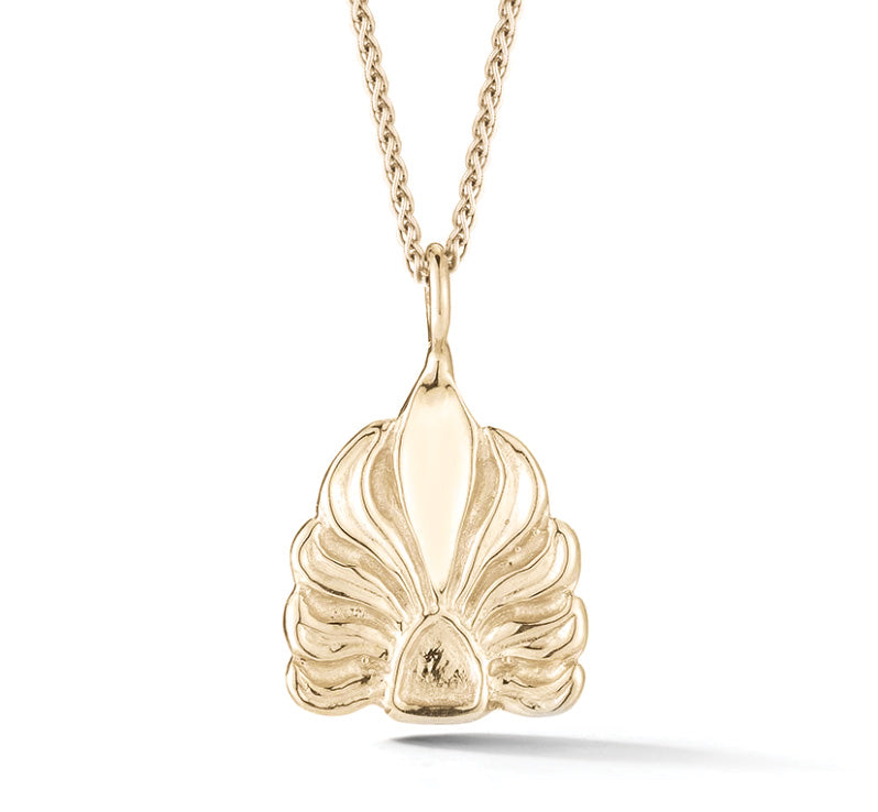 14k yellow gold  Yaddo pediment charm/ pendant inspired by Saratoga Springs historic architecture