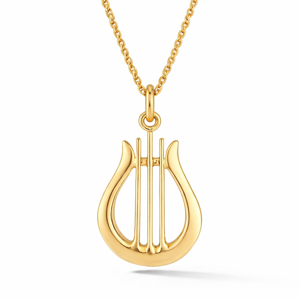 14k yellow gold lyre pendant celebrating the New York City Ballet from our Saratoga Collection 
